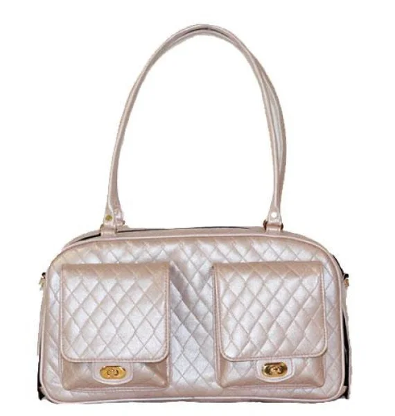 Marlee Petal Pink Quilted  Pet Carrier