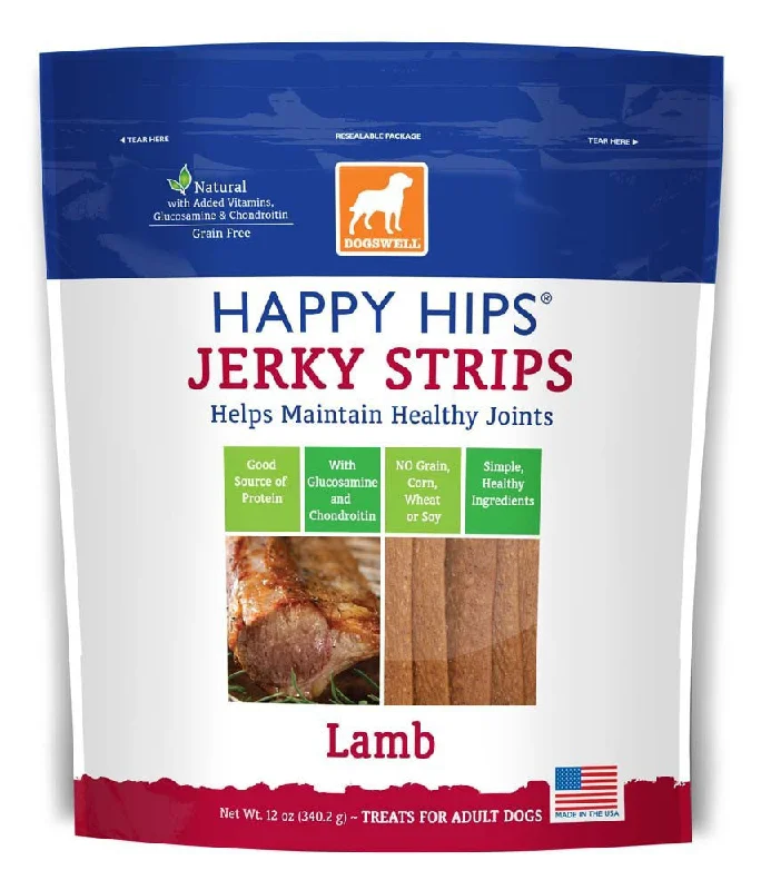 Dogswell Happy Hips USA Made Lamb Jerky Strips 12oz