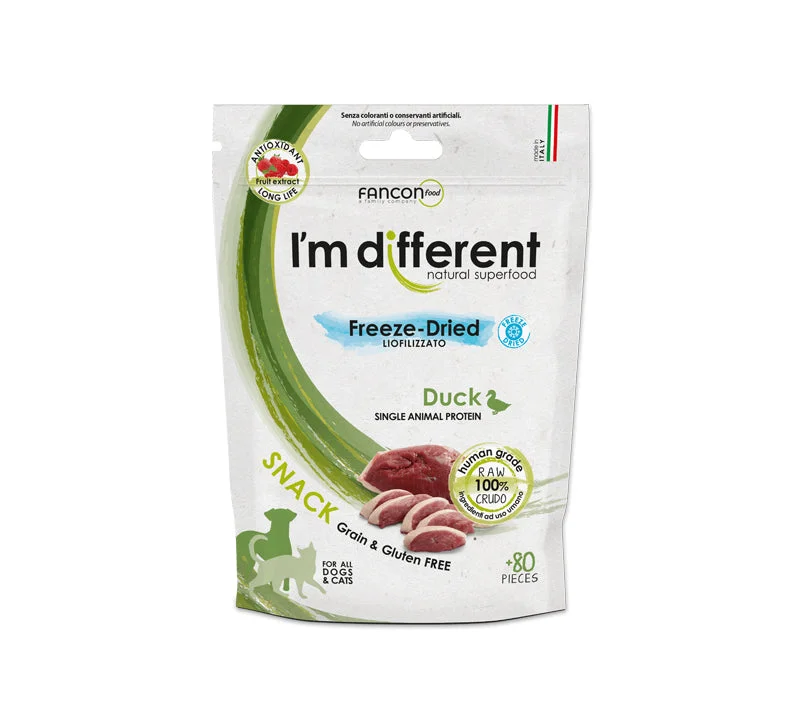 I'm Different Snacks, Duck, 80pcs (Freeze Dried)