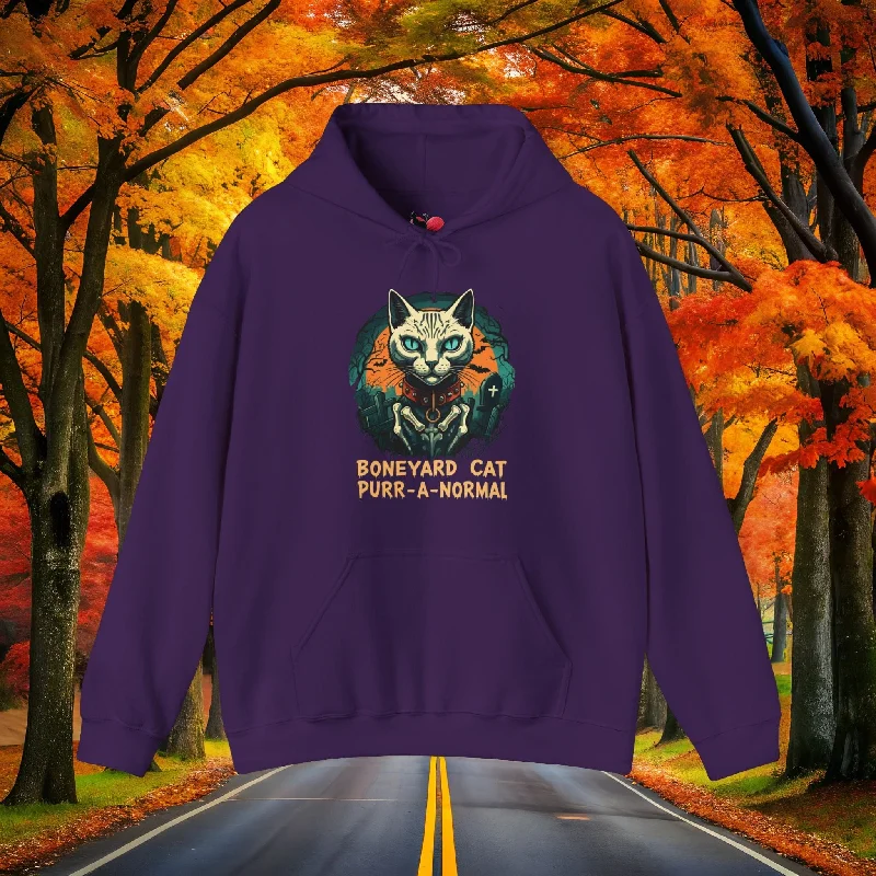 Boneyard Cat 👻 Spooky Season 🎃 Hoodie