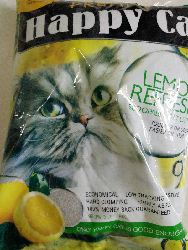 HAPPYCAT -CATLITTER LEMON SCENTED 8KG