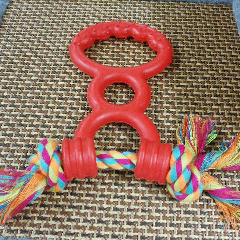 Dog Toy Rubber with Rope (0214)