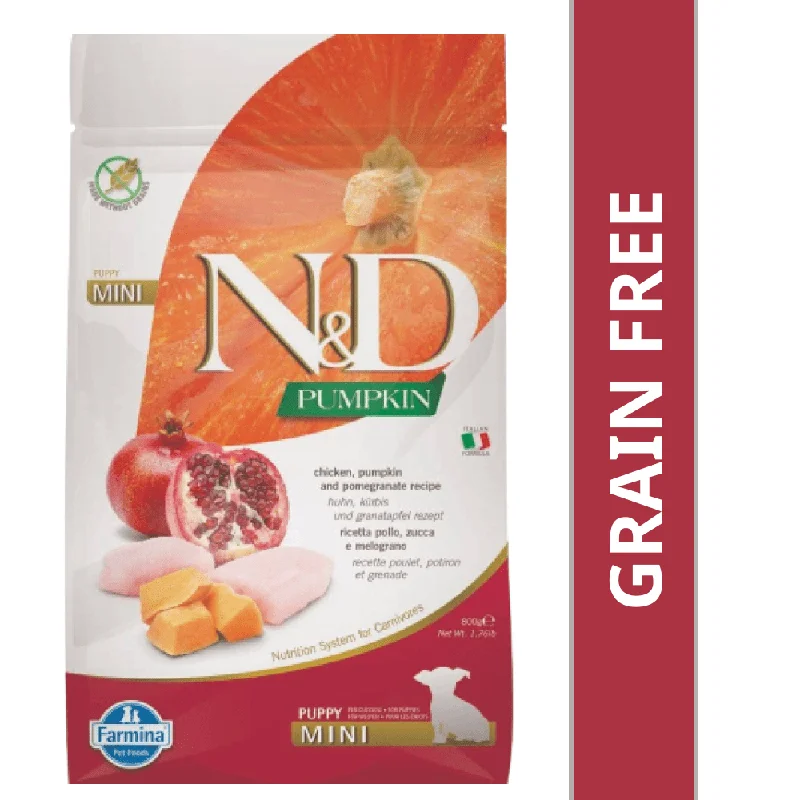 Farmina N&D Pumpkin Chicken & Pomegranate Grain Free Puppy Mini Dog Dry Food (Limited Shelf Life)