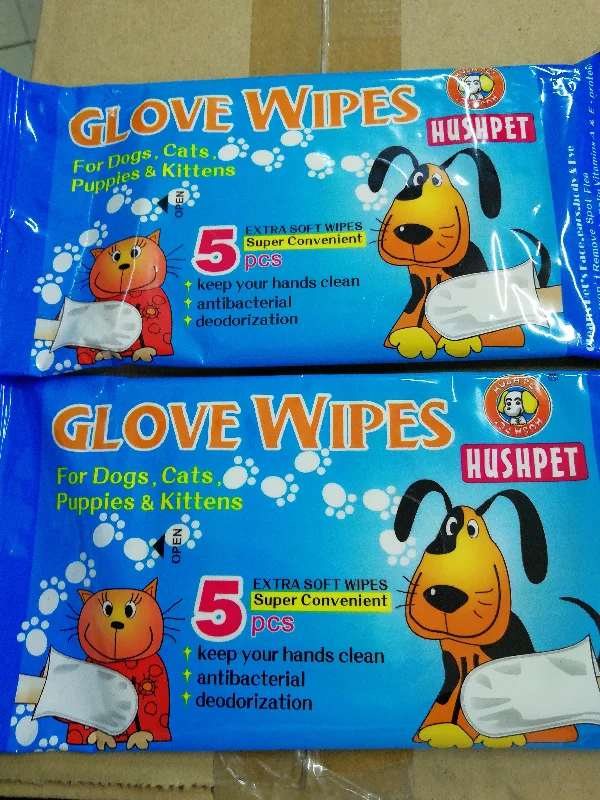 Glove Wipes. Dog&Cat & kittens. 5pc