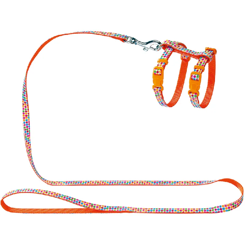 Hunter Sweet Set Nylon Harness and Leash for Puppy & Kitten (Orange)