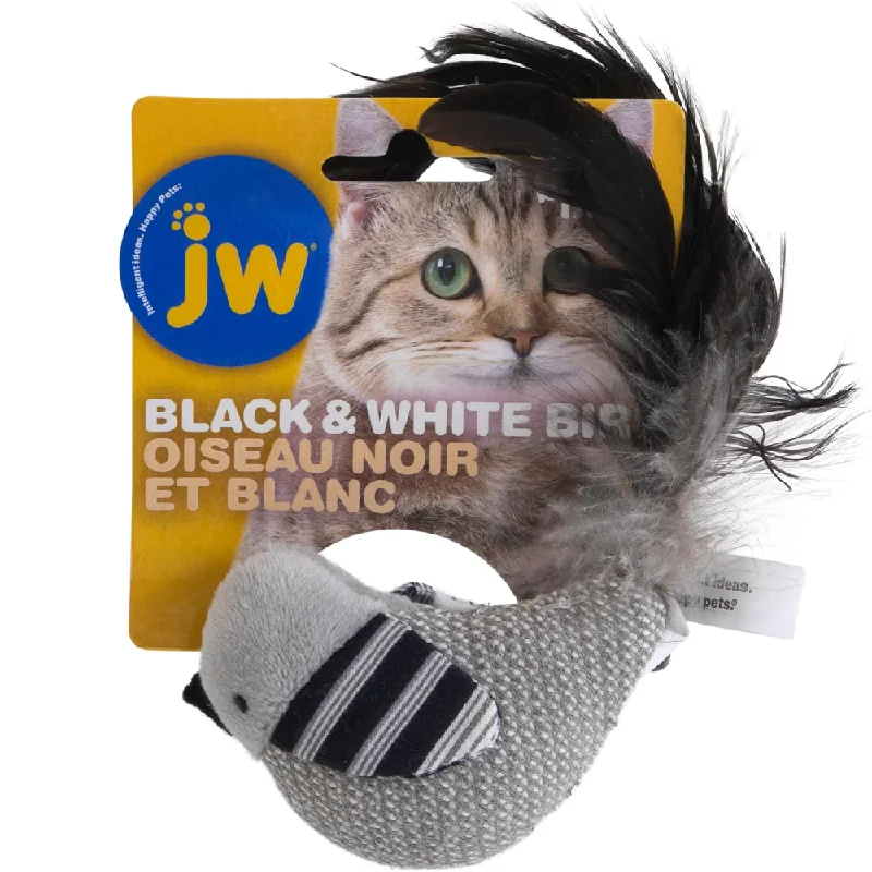 JW Cataction Brid with Catnip Toy for Cats (Black/White)