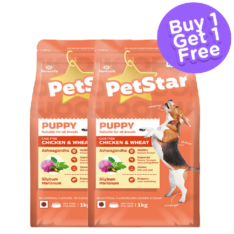 Mankind Petstar Chicken and Wheat Puppy Dry Food (Limited Shelf Life) (Buy 1 Get 1)