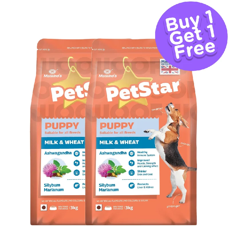 Mankind Petstar Milk and Wheat Puppy Dog Dry Food (Limited Shelf Life) (Buy 1 Get 1)