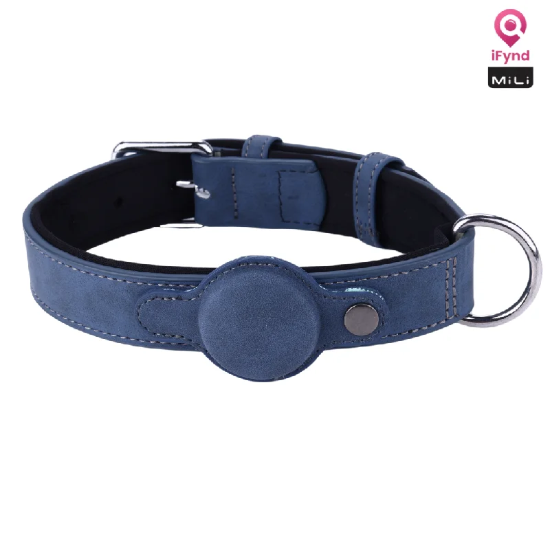 Mitag Anti Loss Device with Collar for Small Dogs (Navy Blue)