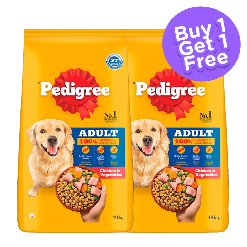 Pedigree Chicken and Vegetables Adult Dog Dry Food (Limited Shelf Life) (Buy 1 Get 1)