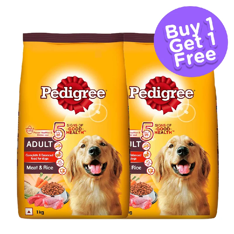 Pedigree Meat & Rice Adult Dog Dry Food (Limited Shelf Life) (Buy 1 Get 1)