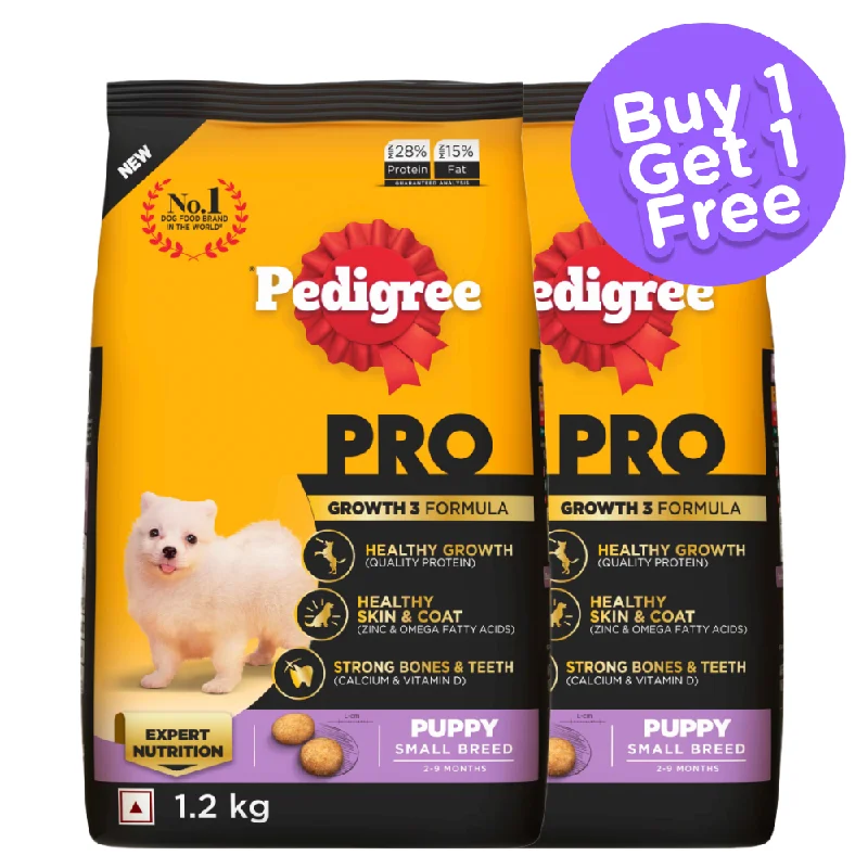 Pedigree PRO Expert Nutrition Small Breed Puppy (2 to 9 Months) Dry Food (Limited Shelf LIfe) (Buy 1 Get 1)