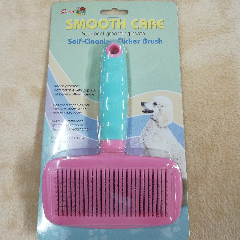 PERCELL. Self Cleaning Slicker Brush