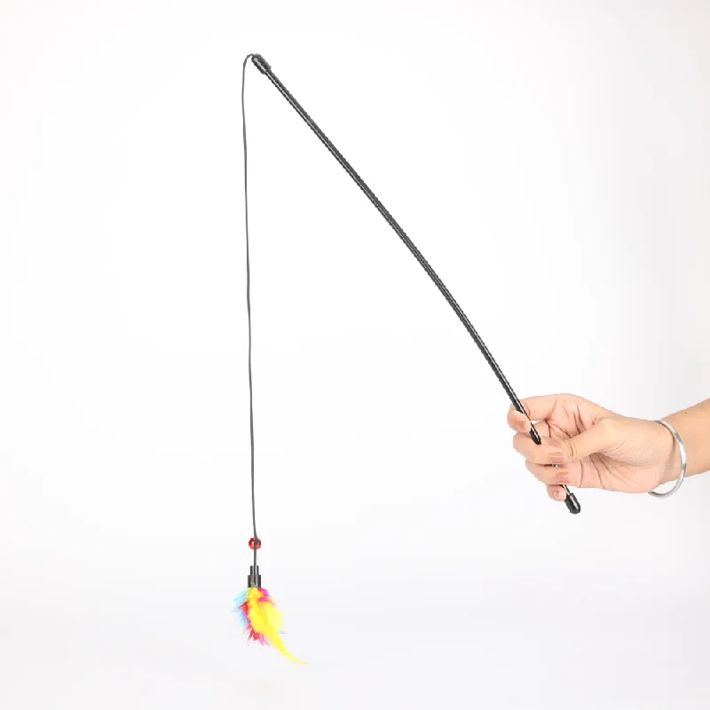 Skatrs Feather Fun Catcher Teaser Playing Stick for Cats