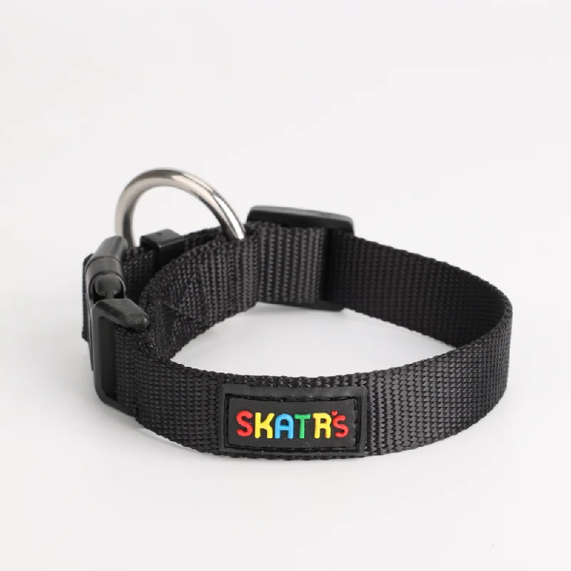 Skatrs Nylon Collar for Dogs and Cats (Black)