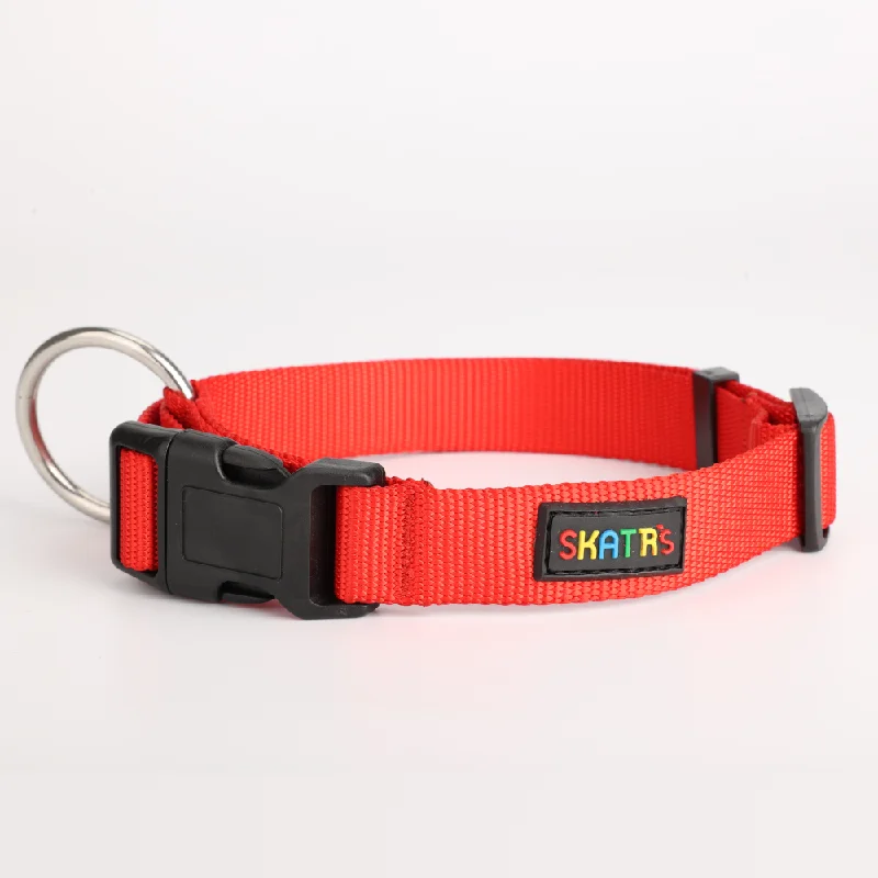 Skatrs Nylon Collar for Dogs and Cats (Red)