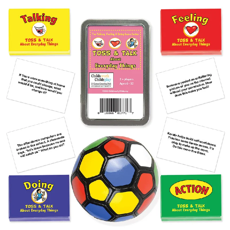 The Talking, Feeling & Doing Everyday Things Toss & Talk Card Game with Ball