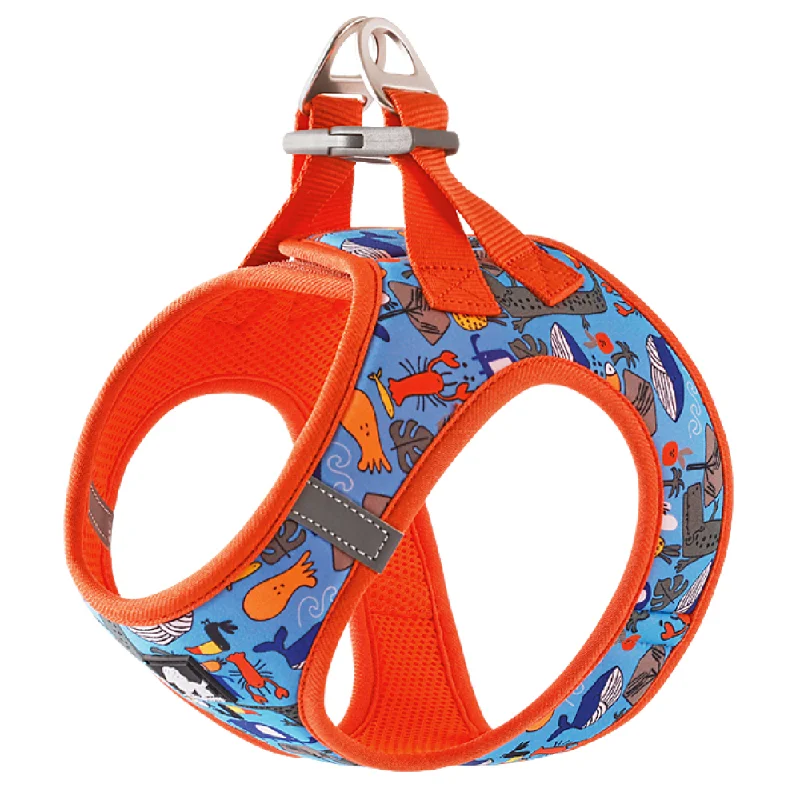 Truelove Floral Printed Breathable Air Mesh Harness for Dogs (Firecracker)