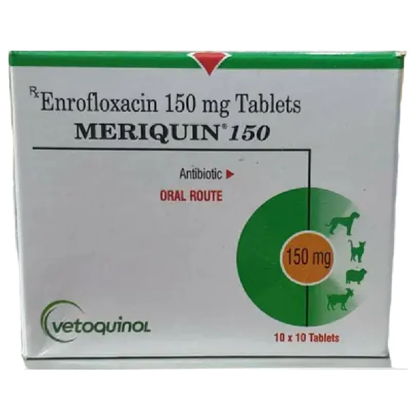 Vetoquinol Meriquin 150mg Enrofloxacin Tablets for Dogs and Cats