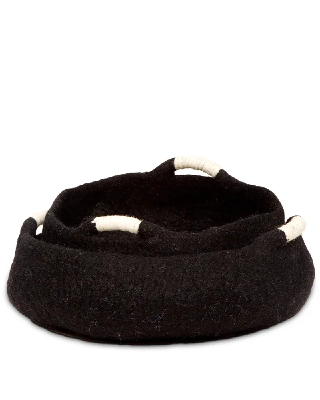 Wool Multi-Functional Pet Basket in Black